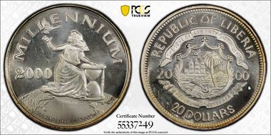 2000 $20 Millennium MS65