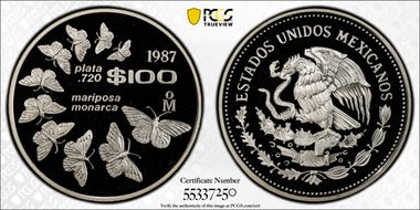 1987-Mo 100 P Monarch Butterflies KM-537  Ag PR69DCAM