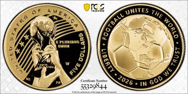 2026-W $5 FIFA World Cup Au First Strike PR70DCAM
