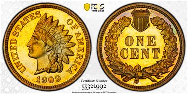 1909 1C Indian PR66+ CAM