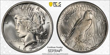 1923-D $1 VAM 1H, "Ponytail" MS65+