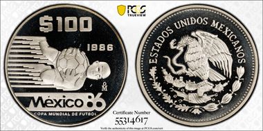 1986-Mo 100 P World Cup - Goalie Catch KM-521 Ag PR69DCAM