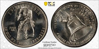 2026 25C Declaration of Independence w/ July 4th Privy - Early Find MS65