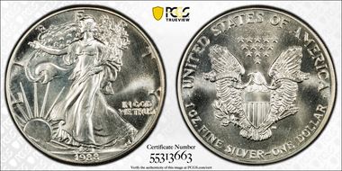 1988 $1 Silver Eagle MS64