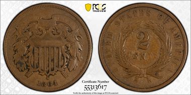 1864 2C Large Motto N1BN