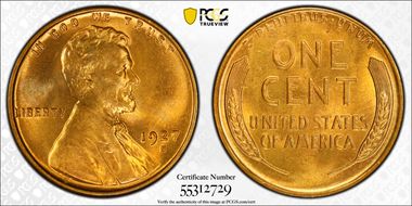 1927-S 1C MS65+ RD