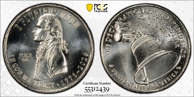 2026 25C Declaration of Independence w/ July 4th Privy - Early Find MS66