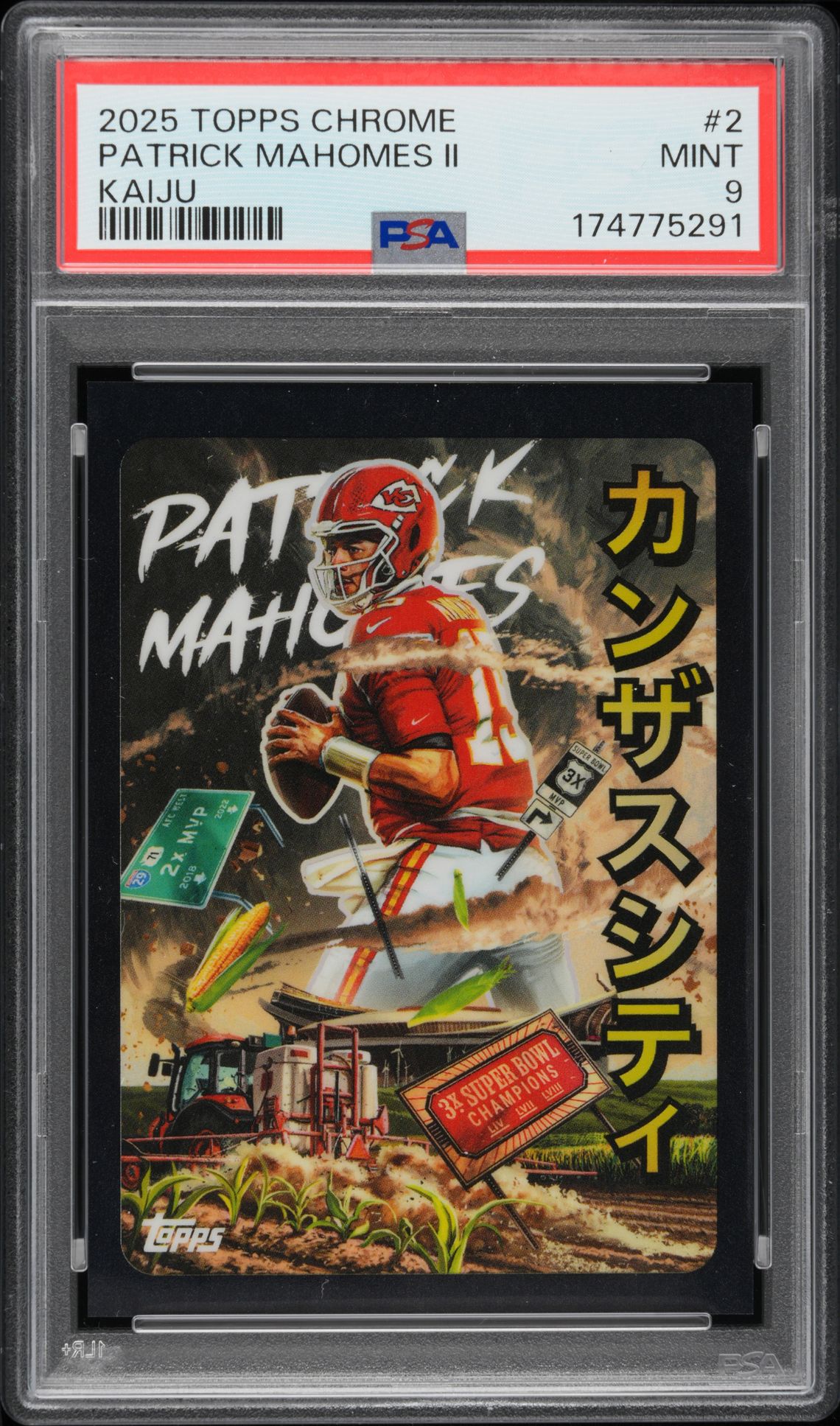 MAHOMES TOPPS CHROME KAIJU 2025