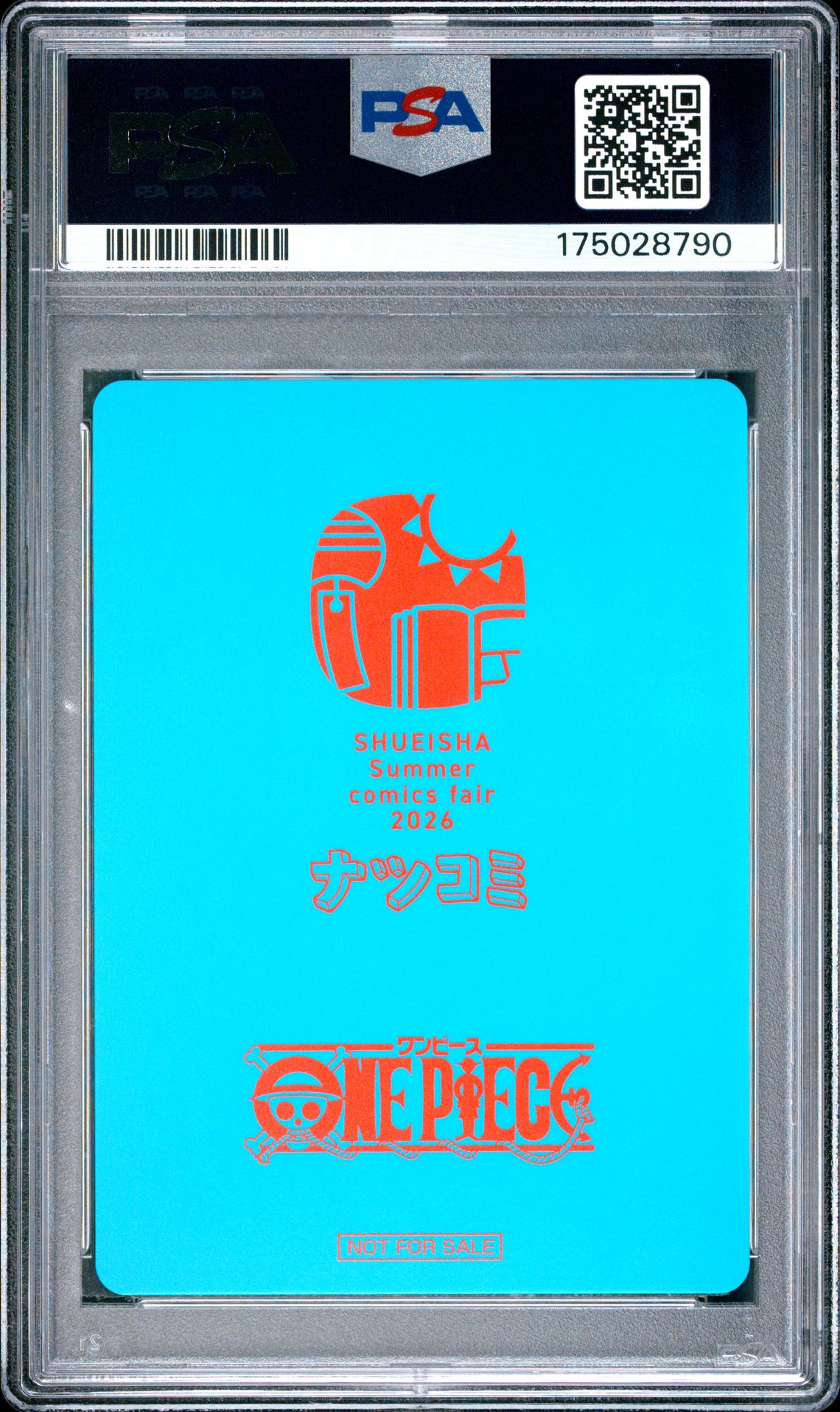 2026 Shueisha Summer Comics Fair Natsucomi 2026 Meta-Kira Cards One Piece Gem Mt 10 back view - PSA certificate #175028790