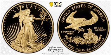 2006-W $50 Eagle-20th Anniversary PR69DCAM
