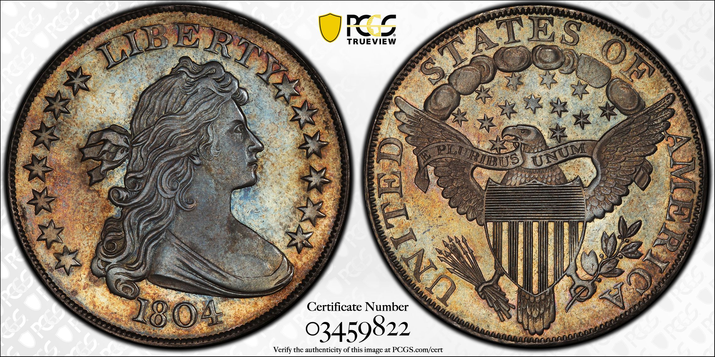 1804 Class I early dollars — obverse and reverse, graded PR68