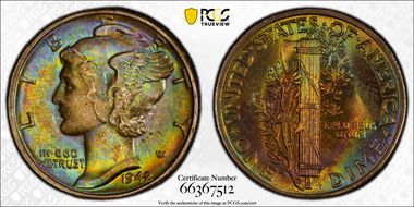 1942 10C MS67+