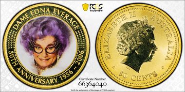 2006 50C Dame Edna Everage Colorized MS67