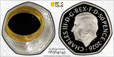 2026 50p Lord of the Rings-The One Ring Colorized Ag PR70DCAM