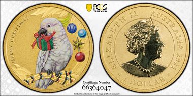 2021-P $1 Merry Christmas Colorized MS69