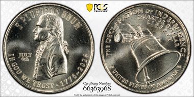 2026 25C Declaration of Independence w/ July 4th Privy - Early Find MS65