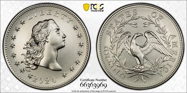 2024 Medal Flowing Hair Ag 230th Anniversary MS69