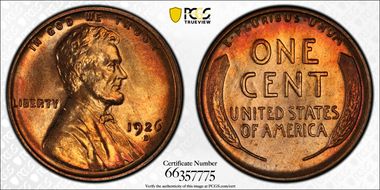 1926-S 1C MS64+ RD