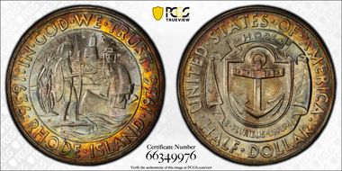 1936-D 50C Rhode Island MS67+