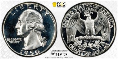 1950 25C PR66CAM