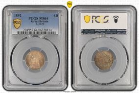 1892 6D S-3929 MS64