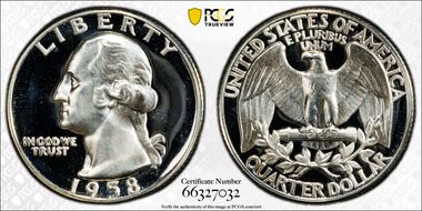 1958 25C PR69DCAM