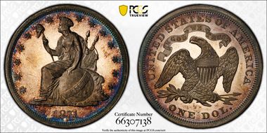 1871 $1 J-1146 PR66CAM