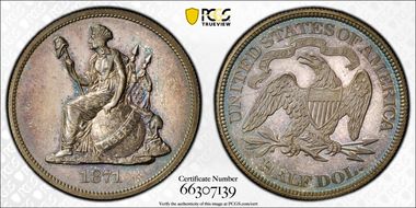 1871 50C J-1108 PR65