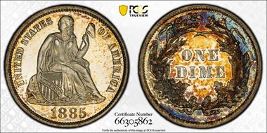 1885 10C PR67CAM