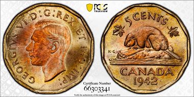 1942 5C Tombac MS66