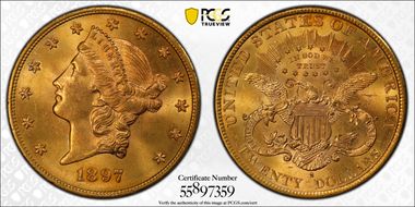 1897-S $20 MS65