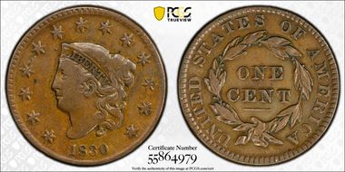 1830 1C Medium Letters N1BN