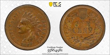 1867/67 1C XF45BN