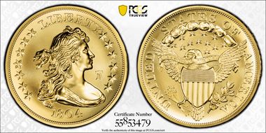 "1804" (2026) $1 Draped Bust Au w/ Liberty Bell 250 Privy First Strike SP70