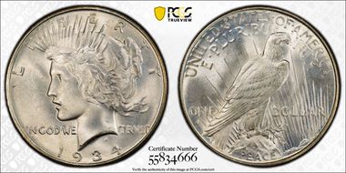 1934-D $1 MS66+