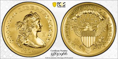 "1804" (2026) $1 Draped Bust Au w/ Liberty Bell 250 Privy SP69