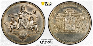 (c. 1869) Medal FMG-3a Ag Sociedad Economica MS61