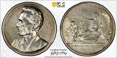 1871 Medal FMG-5a Ag Miguel Garcia Granados AU55