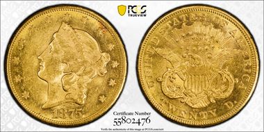 1875-CC $20 AU58