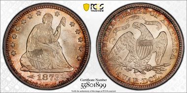 1873 25C Arrows MS66+