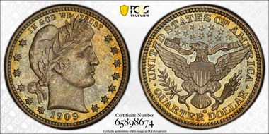 1909-O 25C MS66+