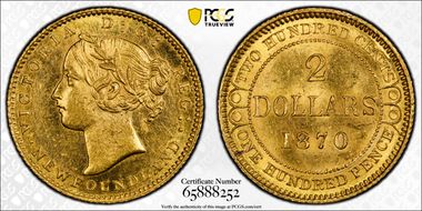 1870 $2 D-1 Dot After NFLD MS62