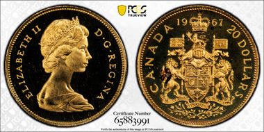 1967 $20 Centennial PR67DCAM