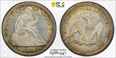 1872 $1 AU55