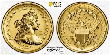 "1804" (2026) $1 Draped Bust Au w/ Liberty Bell 250 Privy First Strike SP70