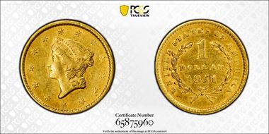 1851 G$1 AU53