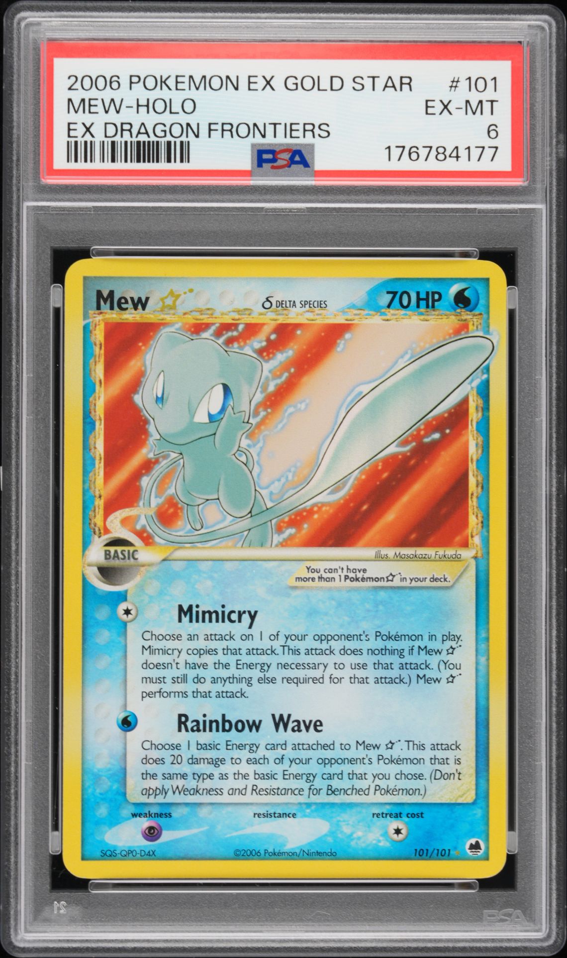 MEW-HOLO POKEMON EX DRAGON FRONTIERS 2006