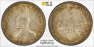 1914-J 1/2 Rup J-721 AU55