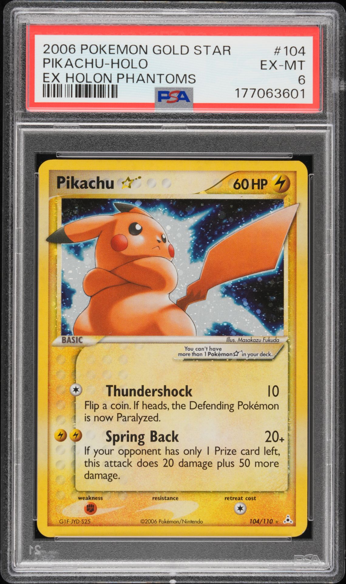 PIKACHU-HOLO POKEMON EX HOLON PHANTOMS 2006