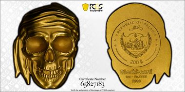 2018 $200 Blackbeard - Pirate Skull Frosted Reverse MS70